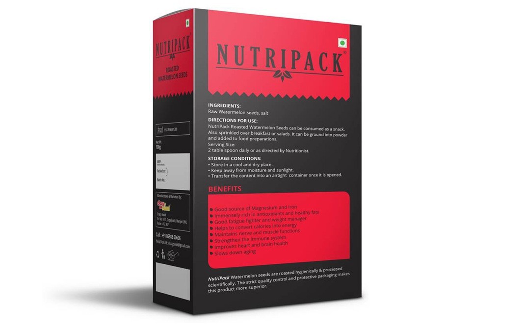 Nutripack Roasted Watermelon Seeds    Box  100 grams